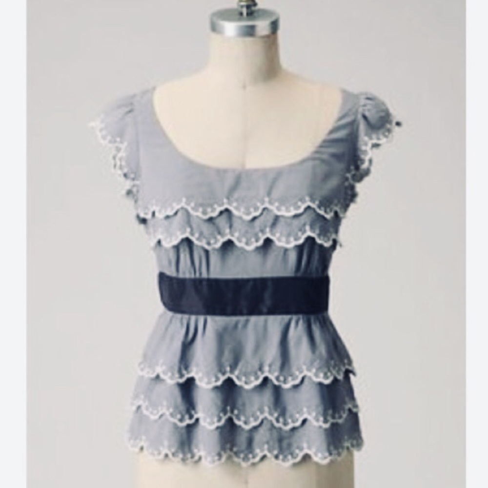 Anthropologie Floreat ice capped blouse